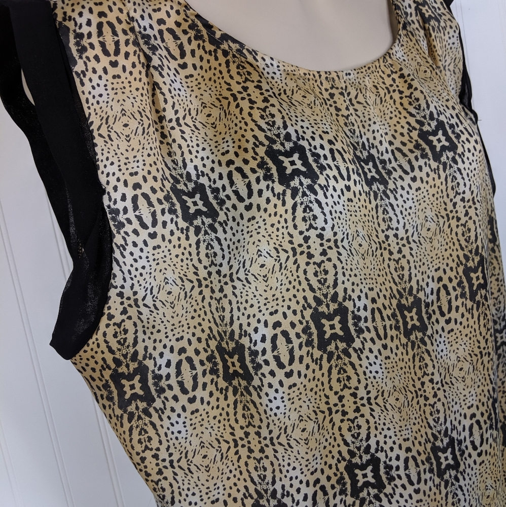 Mng By Mango Leopard Print Shell Sz 10 - image 6